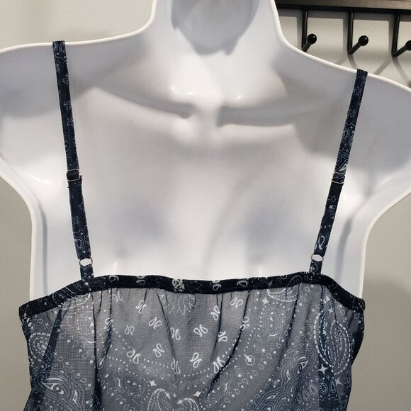 Cider Sheer Crop Cami Handkerchief Print Boho Hippie Country Western Size M NWT - Picture 4 of 10